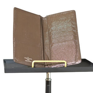 Auth Louis Vuitton Long Brown Wallet Taiga Leather 6 Credit Card Refurbished